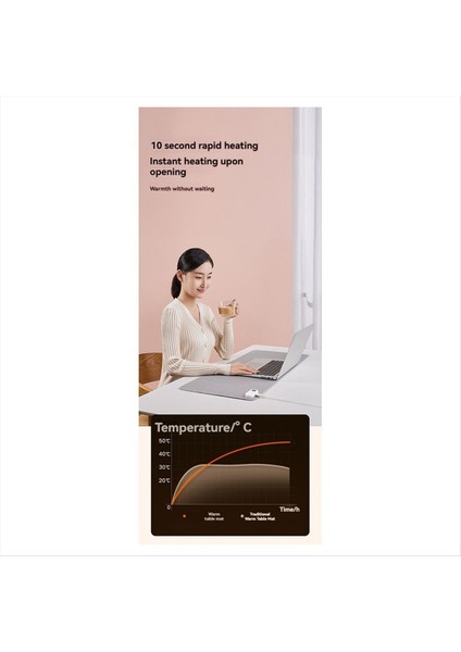 Isı Mat 80X33CM Sıcaklık Isıtma El Sıcak Pad Su Geçirmez Büyük El Isınma Masası Kış Hediyesi Siyah Eu Fiş (Yurt Dışından)