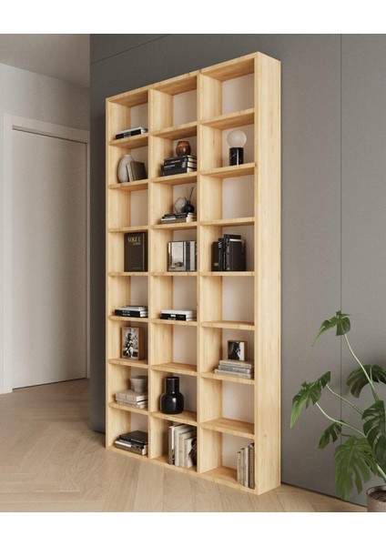 Zeynep 24 Raflı Çok Amaçlı Dolap - Kitaplık Safir Meşe modelleri
