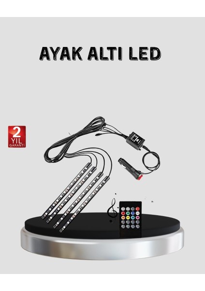 Buğz 48 LED Araç Içi Rgb Şerit Aydınlatma Müzik Senkron USB Kumandalı Set