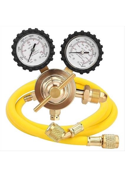 0-600 Psi Dağıtım Basıncı Hortum CGA580 Giriş Bağlantısı ve 1/4in Erkek Parlama Çıkış Bağlantısı ile Azot Regülatörü (Yurt Dışından)