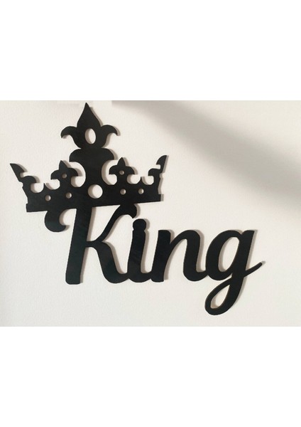 Ahşap Kral & Kraliçe 30 cm Modern Yatak Odası Iç Duvar Dekorasyonu Lazer Kesim Dekoratif Tablo Süsü fiyatları