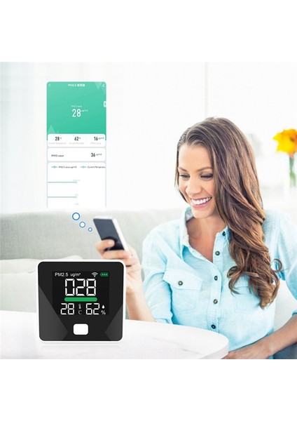 Tuya Wıfı Hava Kalitesi Sayaç Pm2 5 Sıcaklık Nem Test Cihazı Taşınabilir LED Ekran Ev Ofis (Yurt Dışından) fırsatları
