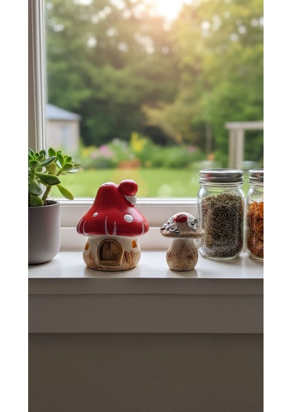 Mantar Ev Seti 2'li, Ev Dekorasyon, Biblo, Obje, fırsatları