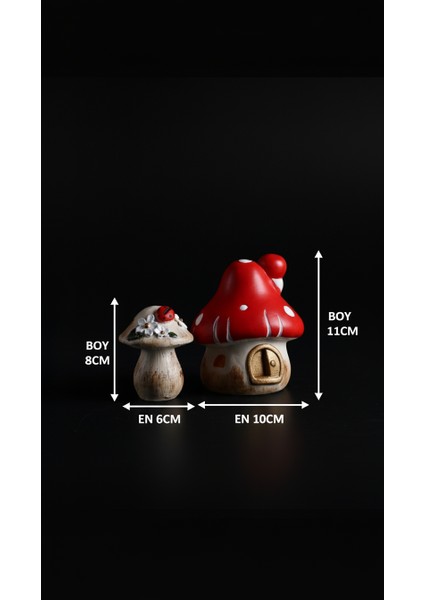 Mantar Ev Seti 2'li, Ev Dekorasyon, Biblo, Obje, indirimleri