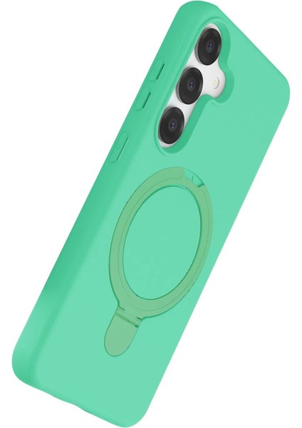 Samsung Galaxy S25 Regal Magsafe Standlı Kapak - Yeşil modelleri