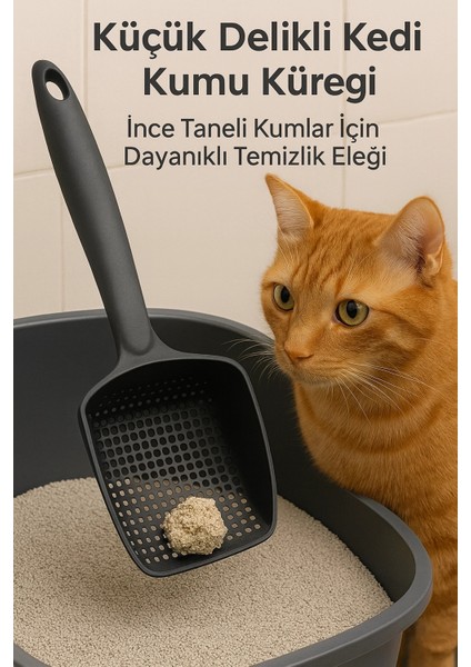 Buğz Kedi Kumu Eleği (Küçük Delikli) | Ince Taneli Kumlar Için Özel Filtreleme | Hızlı, Kolay ve Hijyenik Temizlik Çözümü