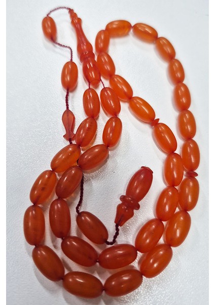 11X17MM Buğulu Hamur Zar Kehribar Tesbih