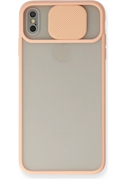 Apple iPhone x Kılıf Palm Buzlu Kamera Sürgülü Silikon - Pembe
