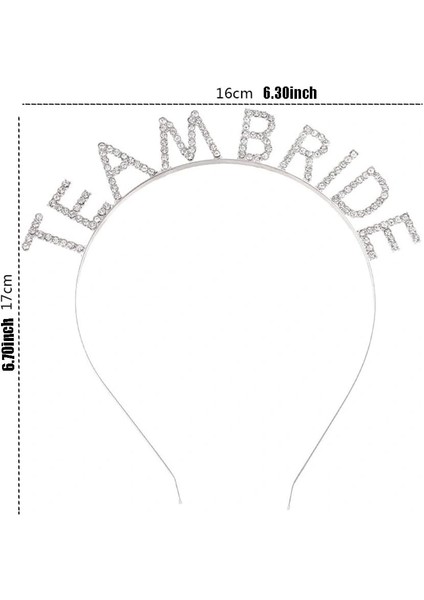 Buğz Gümüş Kaplama Kristal Taşlı Team Bride Taç