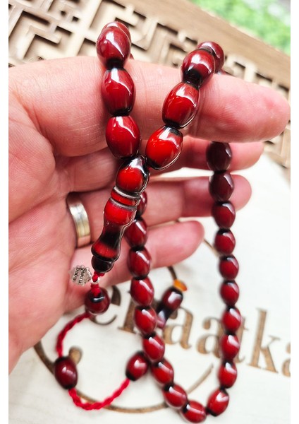 12X10MM Sürmeli Usta Mühürlü Sıkma Kehribar Tesbih fiyatları