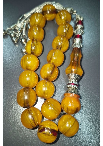 13MM Küre Taneli Nakkaş Işleme Imameli Efe Boy Sıkma Kehribar Tesbih fırsatları