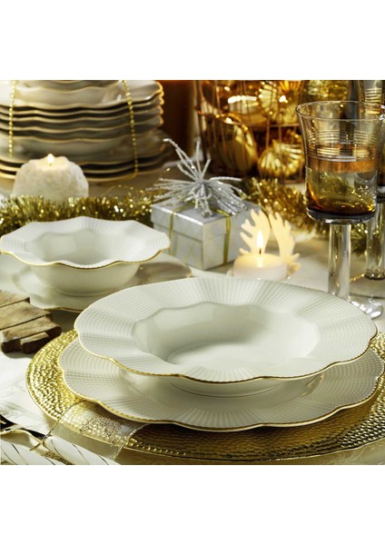 Milena 24 Parça 6 Kişilik Krem Fileli Yemek Seti fiyatları