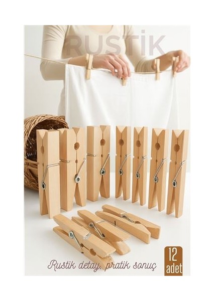 12’li Ahşap Mandal Seti – Doğal Görünümlü, Çok Amaçlı, Dayanıklı Yaylı Tasarım fiyatları