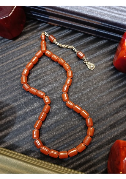 Çubuk Kehribar Tesbih Kahve Renk