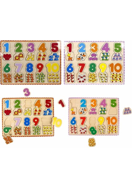 1006609 Tahta Bultak Rakamlar Hayvanlı