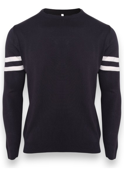 Erkek Triko Kol Çizgi Detaylı Kazak indirimleri