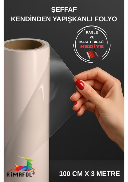 Şeffaf Kendinden Yapışkanlı Folyo 68 cm x 6 Metre