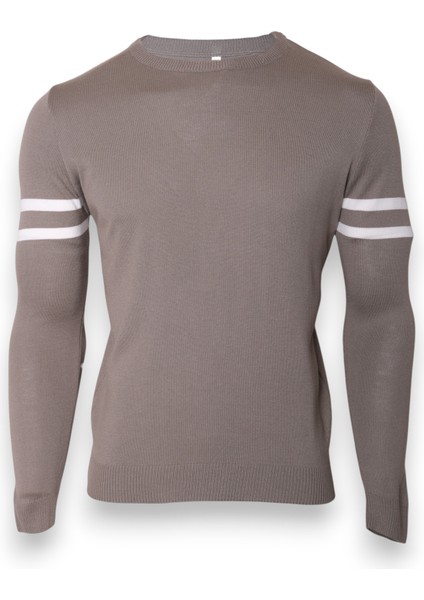 Erkek Triko Kol Çizgi Detaylı Kazak indirimleri