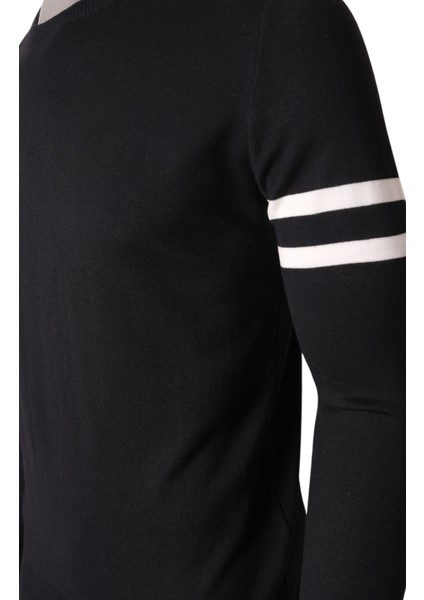 Erkek Triko Kol Çizgi Detaylı Kazak modelleri