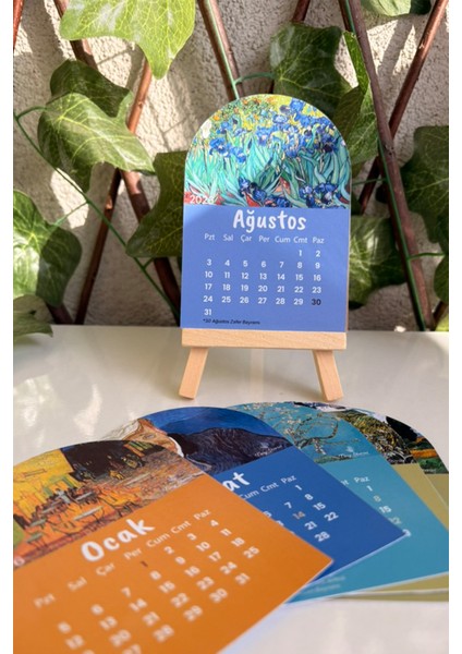 2026 Van Gogh Takvim+ Tahta Stand