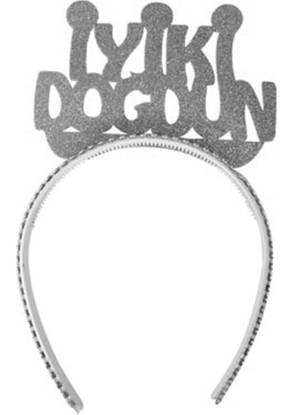 Iyiki Doğdun Yazılı Simli Gümüş Doğum Günü Tacı