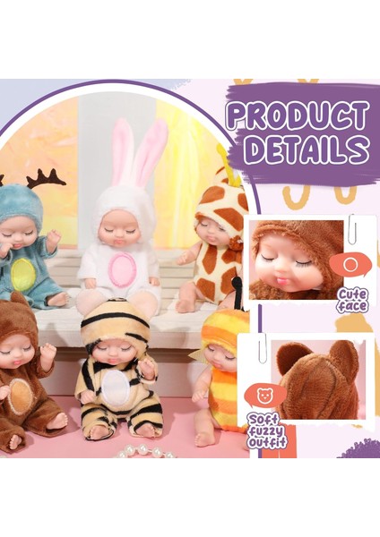 Lovely Doll 6 Adet Bebek Figür Oyuncak 10 cm Değişebilir Kıyafetli - Kutulu indirimleri