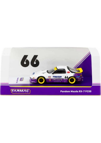 Tarmac Works 1/64 Pandem Mazda Rx-7 FC3S White / Purple - HOBBY64 modelleri