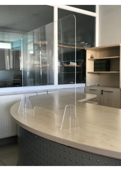 Ayaklı Masa Üstü Siperlik - Koruyucu Şeffaf Pleksi Corona Virüs Koruma Paneli 60X70 cm