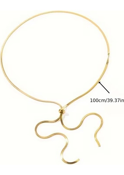 Ayarlanabilir Paslanmaz Çelik Uzun Kolye-Altın rengi modelleri