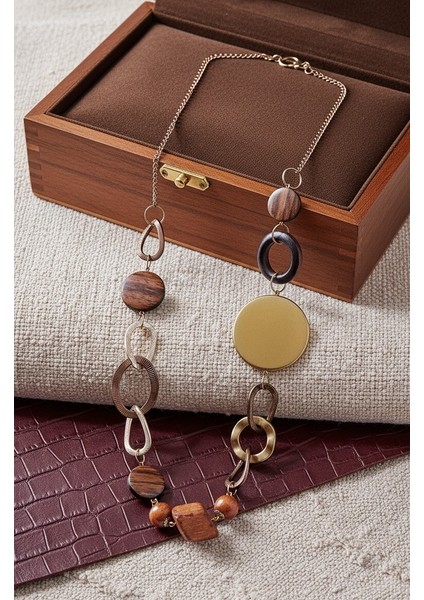 Altın Rengi Zincirle Boho Stil Uzun Kolye fiyatları