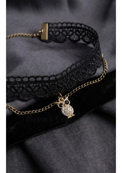 Gotik Siyah Dantel Kolye. Dantel Choker Kolye Ayarlanabilir Zincir. Zirkon Taş detaylı modelleri