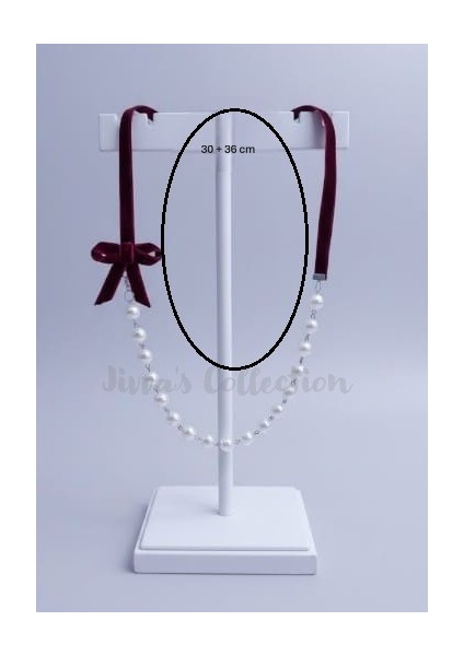 Bordo Kadife Fiyonk/ Kurdele Bijuteri Inci Kolye fırsatları