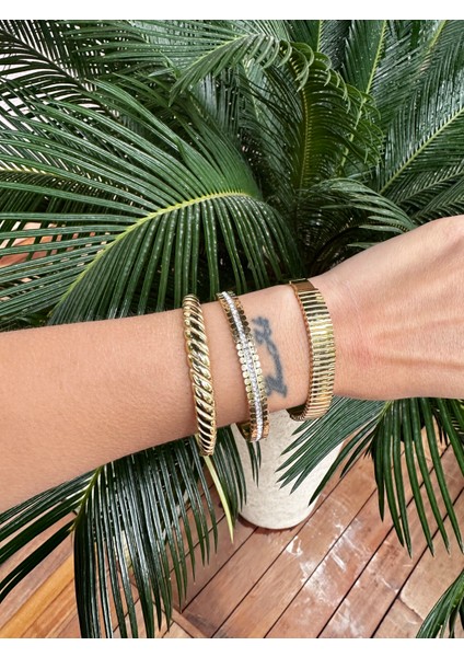 Altın Kaplama Kelepçe Bilezik Set