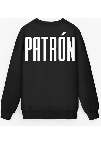 Erkek Oversize Baskılı Premium Sweatshirt Siyah