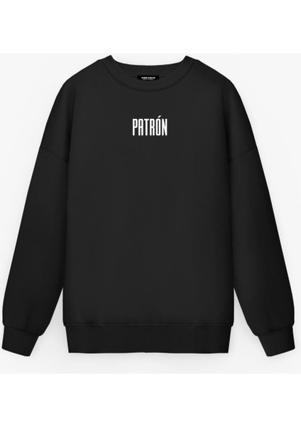 Erkek Oversize Baskılı Premium Sweatshirt Siyah