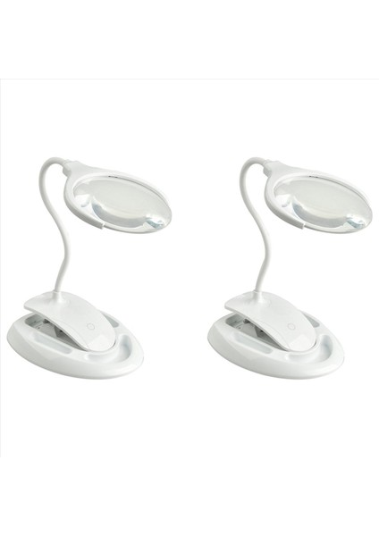 2x Elde Taşınmış Büyüteç 3x 8x Işıklı Masa Masası LED Lamba Lamba Genişlik Cam Şartları Isteabileştirici (Yurt Dışından)