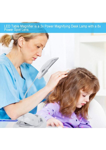 2x Elde Taşınmış Büyüteç 3x 8x Işıklı Masa Masası LED Lamba Lamba Genişlik Cam Şartları Isteabileştirici (Yurt Dışından) indirimleri