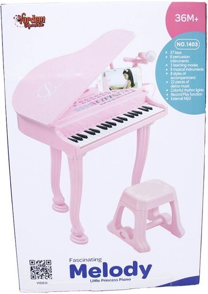 BAO-1403-0213 Pink 37 Tuş Büyük Pembe Piyano Mp3 ve Mikrofonlu modelleri