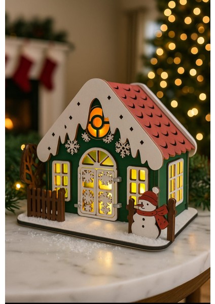 ,yılbaşı Dekoru, 3mm Mdf, Kırmızı,beyaz,yeşil ve Kahverengi Tonları Ilesüslenmiştir.