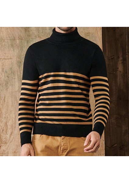 Erkek Boğazlı Çizgili Triko Kazak fiyatları