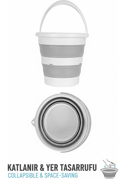 Katlanabilir Silikon Kova 12 Litre - Yer Tasarruflu, Taşınabilir, Çok Amaçlı Su Kovası - Kamp, Oto, Ev, Temizlik Kovası fırsatları
