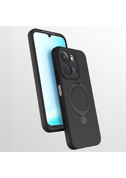 Xiaomi Redmi 15C Kılıf Samara Standlı Araç Tutucu Özellikli Standlı Yüzüklü + Ekran Koruyucu