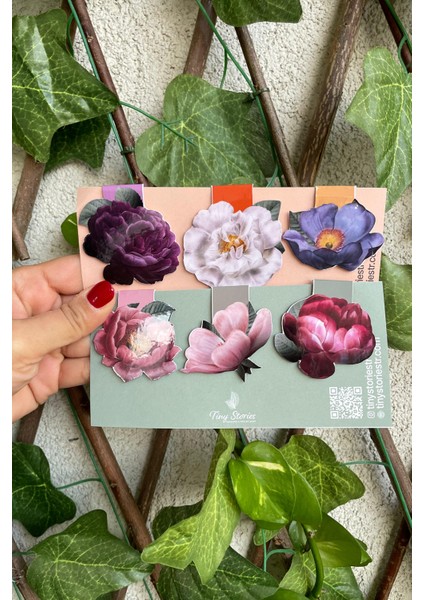 Mıknatıslı Kitap Ayracı - Çiçek Temalı 6 Adet fiyatları