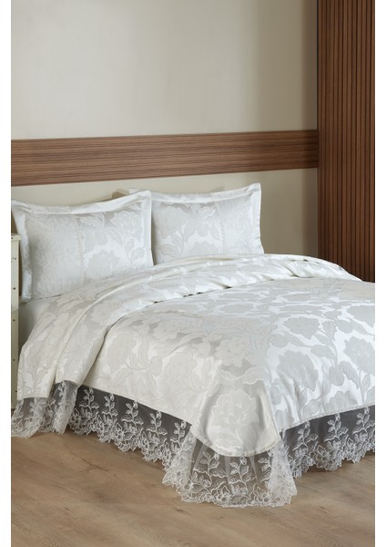 Monalife Dantelli Çift Kişilik Yatak Örtüsü