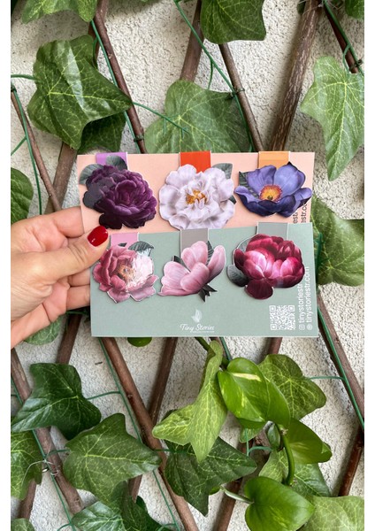 Mıknatıslı Kitap Ayracı - Çiçek Temalı 6 Adet fırsatları