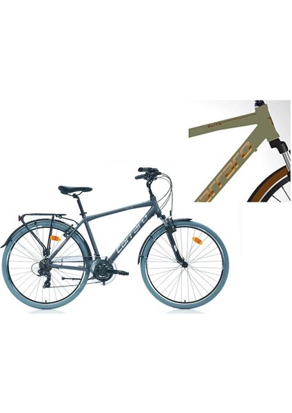 Elıte 704 Erkek Şehir Bisikleti 52H V 28 Jant 21 Vites Mat Metalik Açık Yeşil Kahve Bakır