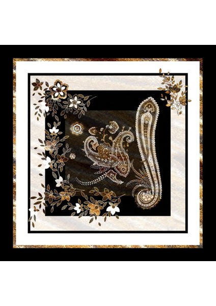 Desenli Fular Ekru modelleri