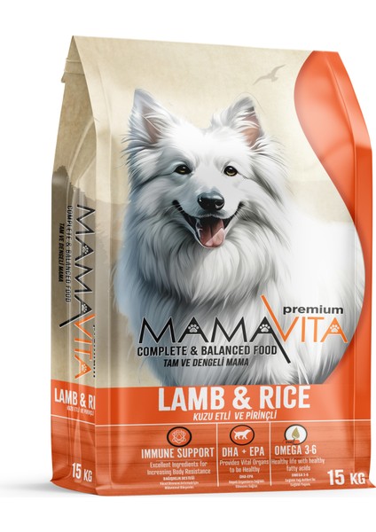 Kuzu Etli ve Pirinçli Köpek Kuru Maması (15KG)