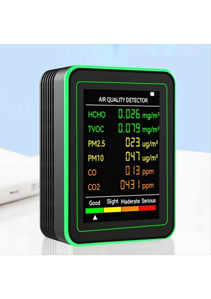 Hava Kalitesi Dedektörü 6 Arada 1 Dedektör Hcho Tvoc Co2 Co PM10 Pm2 5 Metre Gazlar Akıllı Siyah Algılayan (Yurt Dışından) indirimleri