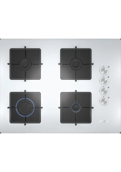 EO7C2PO12O IQ300 Gazlı Ocak 67 cm Sert Cam, Beyaz